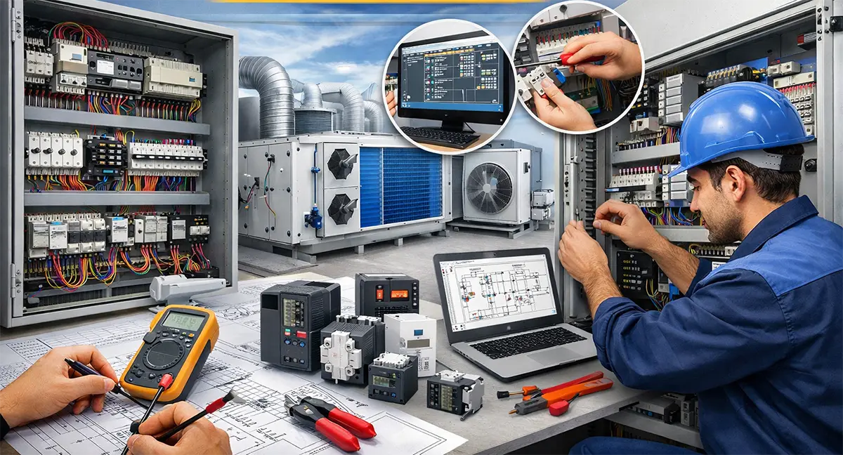 راهنمای جامع طراحی و مونتاژ تابلو برق هواساز