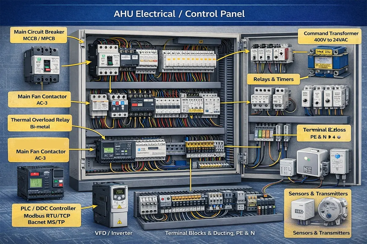 اجزای اصلی تابلو برق هواساز