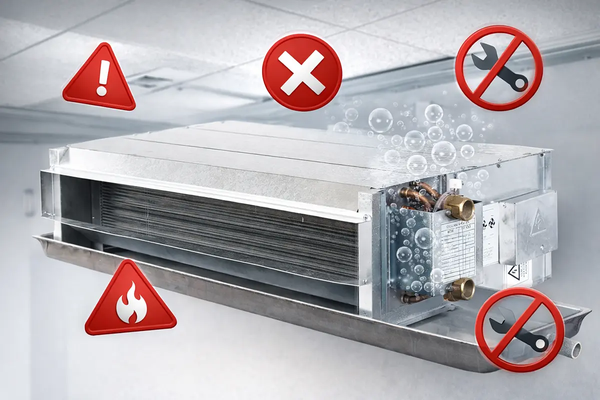 علت هوا گرفتن فن کویل سقفی