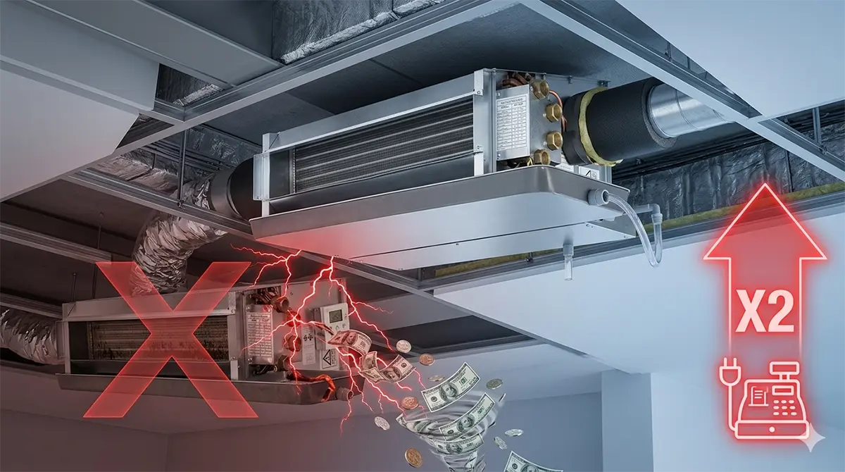 ۵ اشتباه مهلک در انتخاب فن کویل سقفی که هزینه قبض برق شما را دوبرابر میکند!